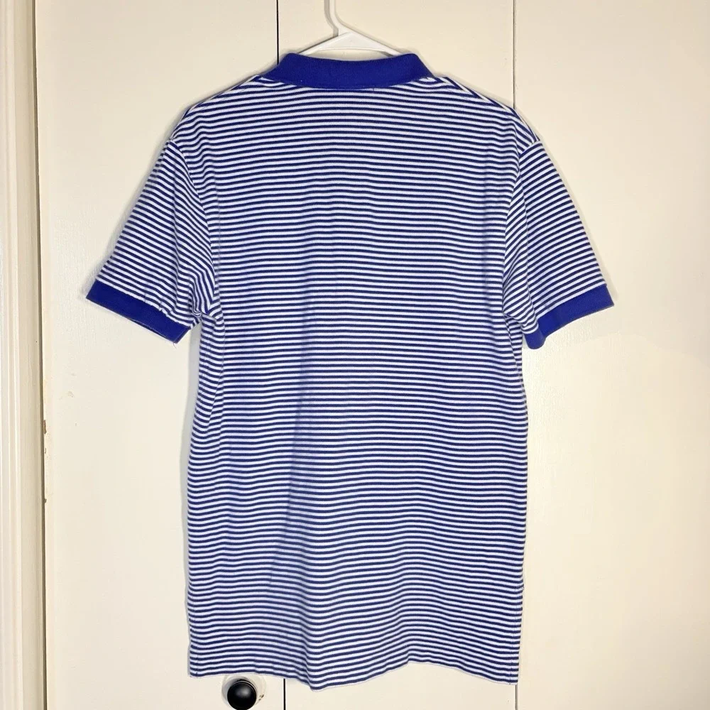 Polo Ralph Lauren Mens Classic Fit Striped Polo Shirt Royal Blue White Medium